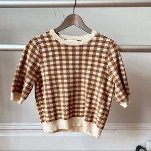 Oak + Fort Sweater - s, tan and cream